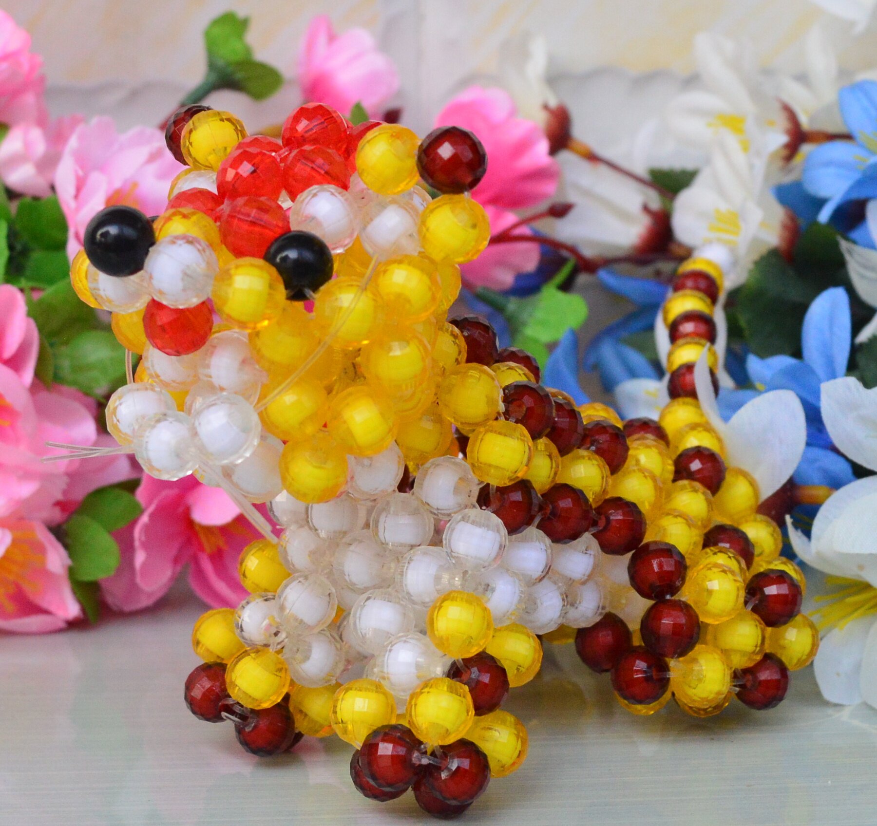 鑫源串珠diy手工编织串珠十二生肖动物老虎材料包散珠