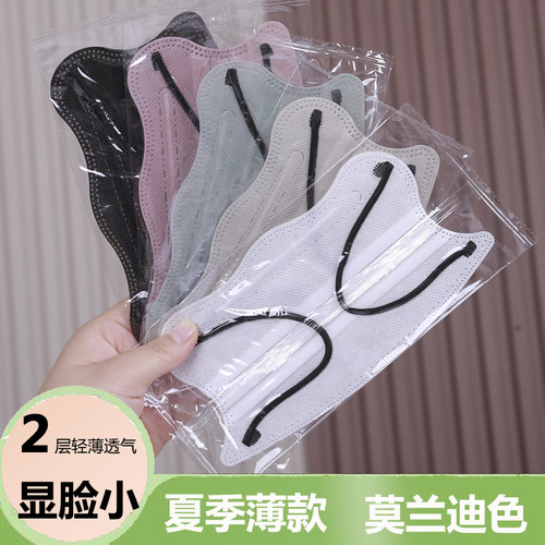 莫兰迪色薄款口罩女透气夏季二层