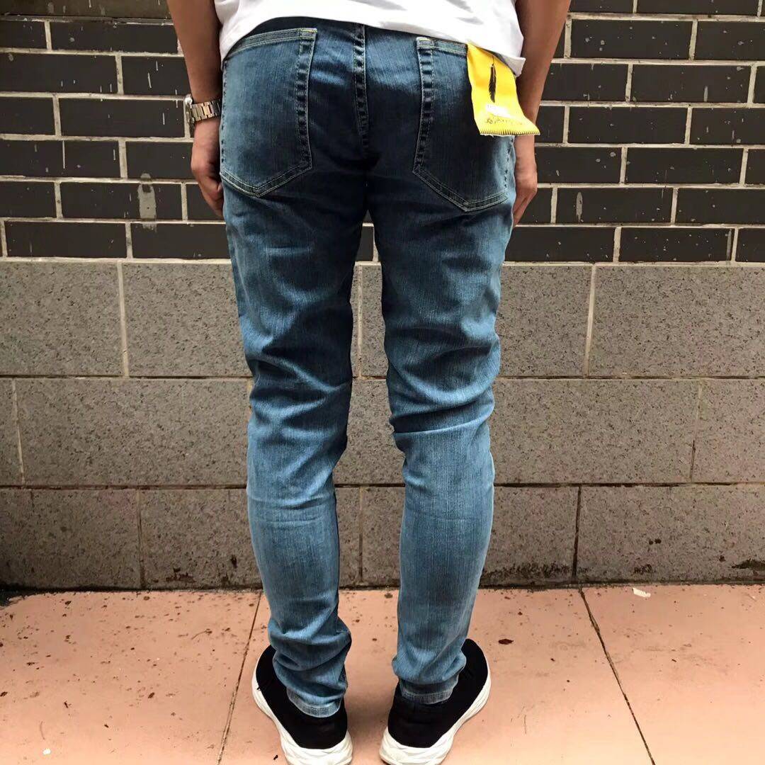 新品男士浅蓝色小脚牛仔裤 纯棉弹力修身滑板裤 DRAKSTAR黑暗之星