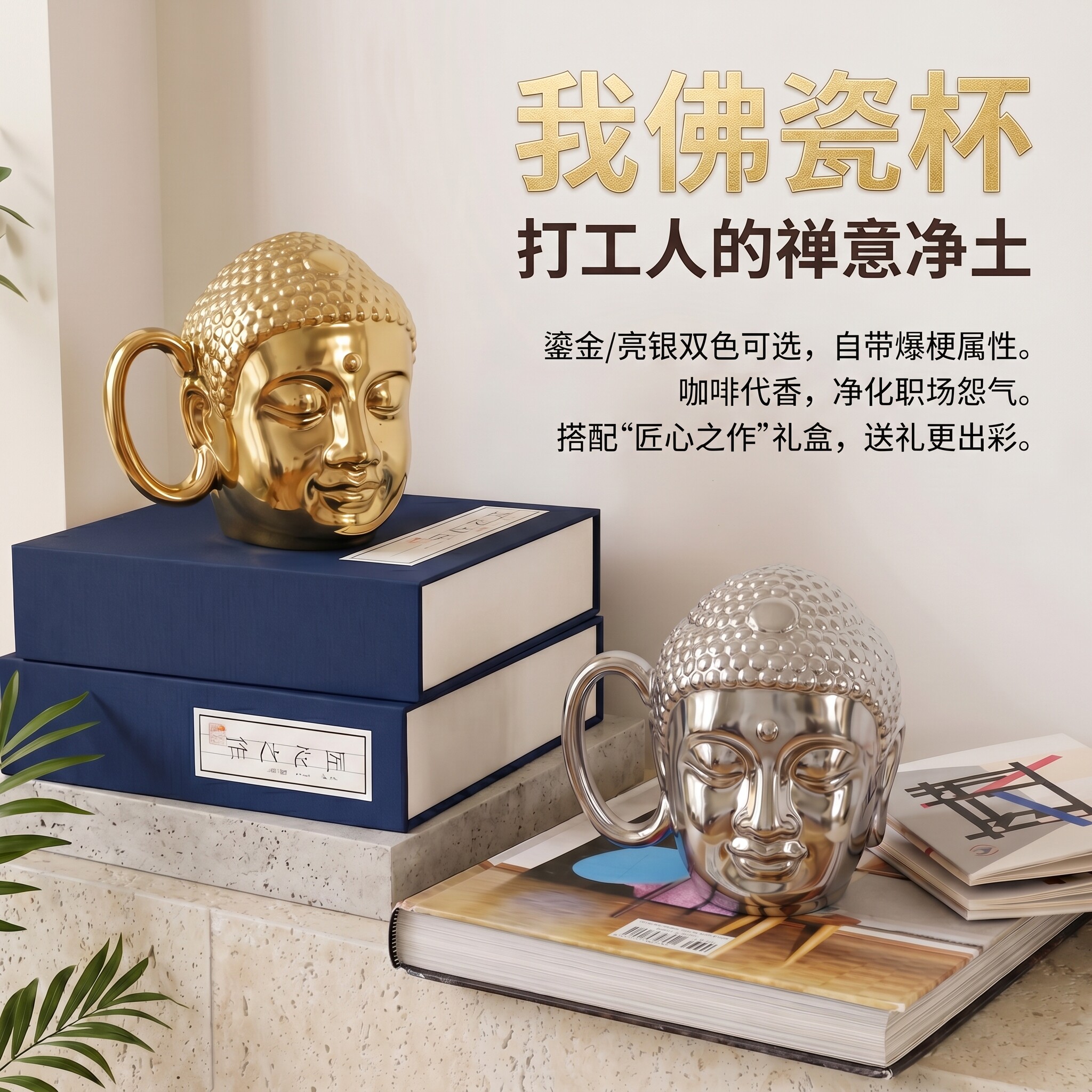 【现货】小红书我佛瓷杯抖音同款我佛慈悲大佛马克杯佛头杯子水杯