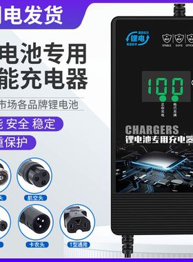 台湾110V数显锂离子电池三元13串54.6V聚合物充电通用48V2A3A5A
