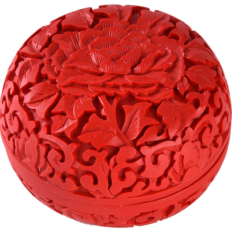 扬州漆器剔红雕漆脱胎红色首饰盒特色纪念小礼品送老外伴手礼物