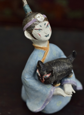 一物一作|纯手工陶瓷娃娃香插陶艺摆件白骨童子
