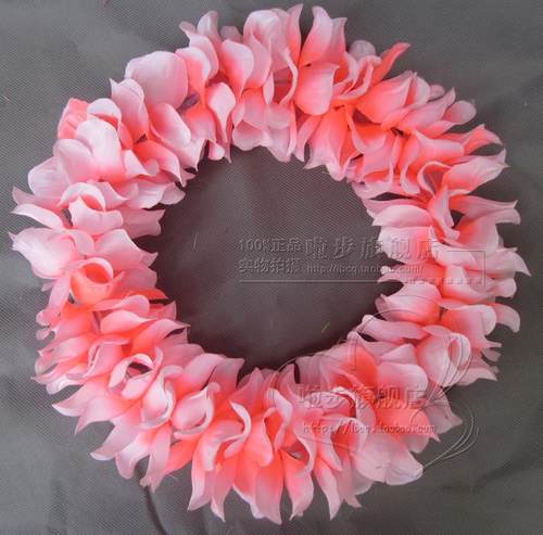 粉色恋人圆形钢丝花环踩街游行体操 60厘米舞蹈运动会花条操道具