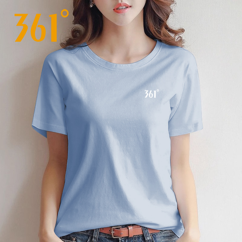 361女装冰丝短袖T恤蓝色夏季2025新款女士薄款官方旗舰店运动衣服