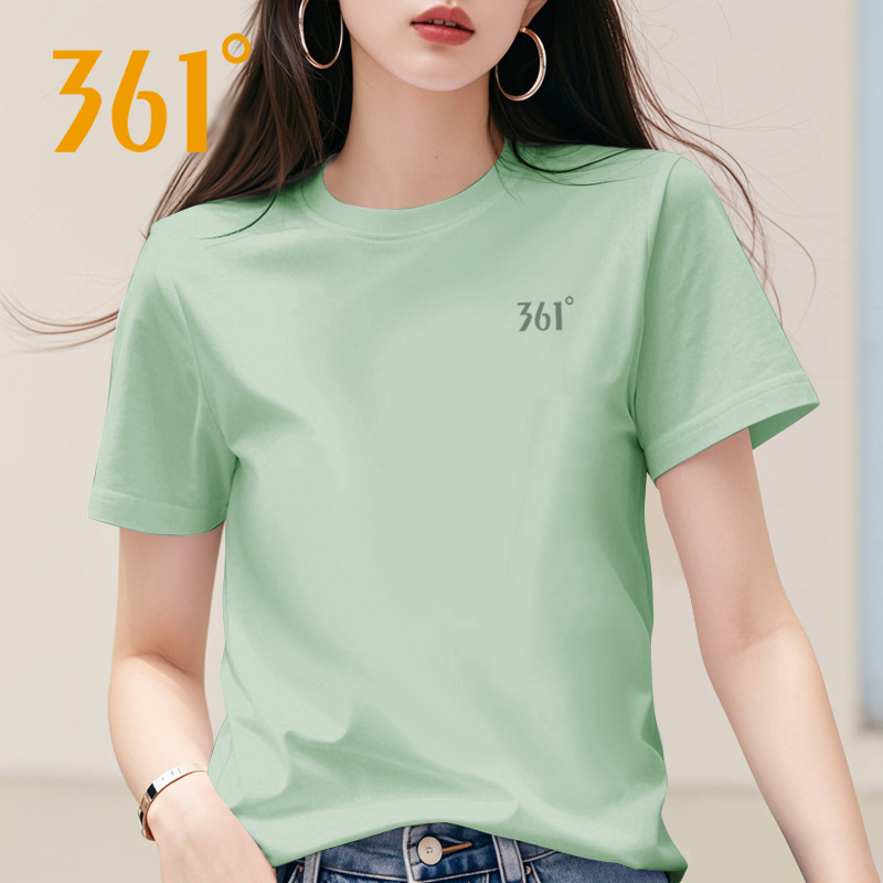 361女装冰丝短袖T恤绿色夏季2025新款女士薄款官方旗舰店运动衣服