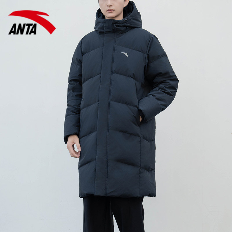 安踏官网新款情侣款中长款羽绒服
