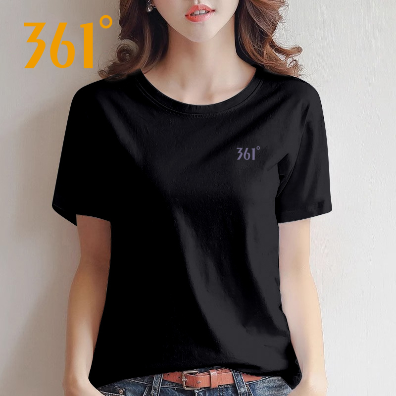 361女装冰丝短袖T恤黑色夏季2025新款女士薄款官方旗舰店运动衣服