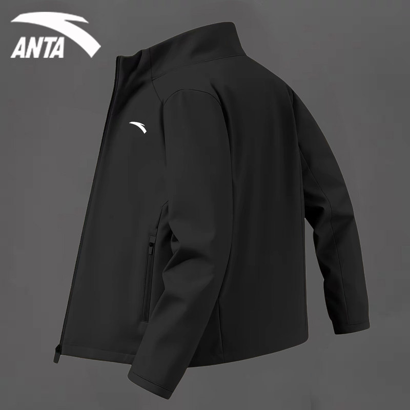 安踏外套男装冲锋衣防泼水2026新款春秋男士立领夹克旗舰店运动服