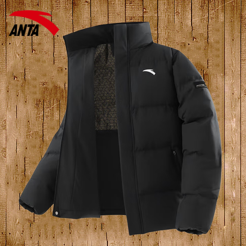 安踏官网新款立领面包羽绒服短款