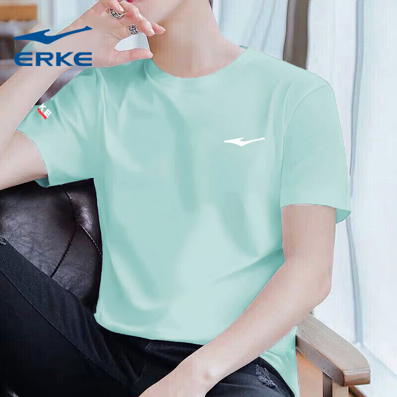 鸿星尔克短袖T恤男2025新款夏季男士冰丝棉质红星官方旗舰店男装