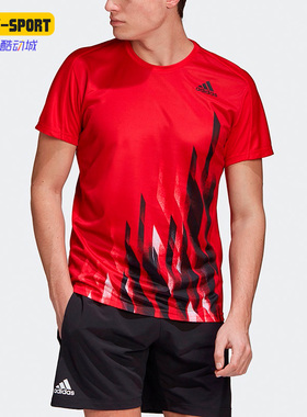 Adidas/阿迪达斯正品夏跑步训练圆领透气男子舒适运动短袖 FT9727