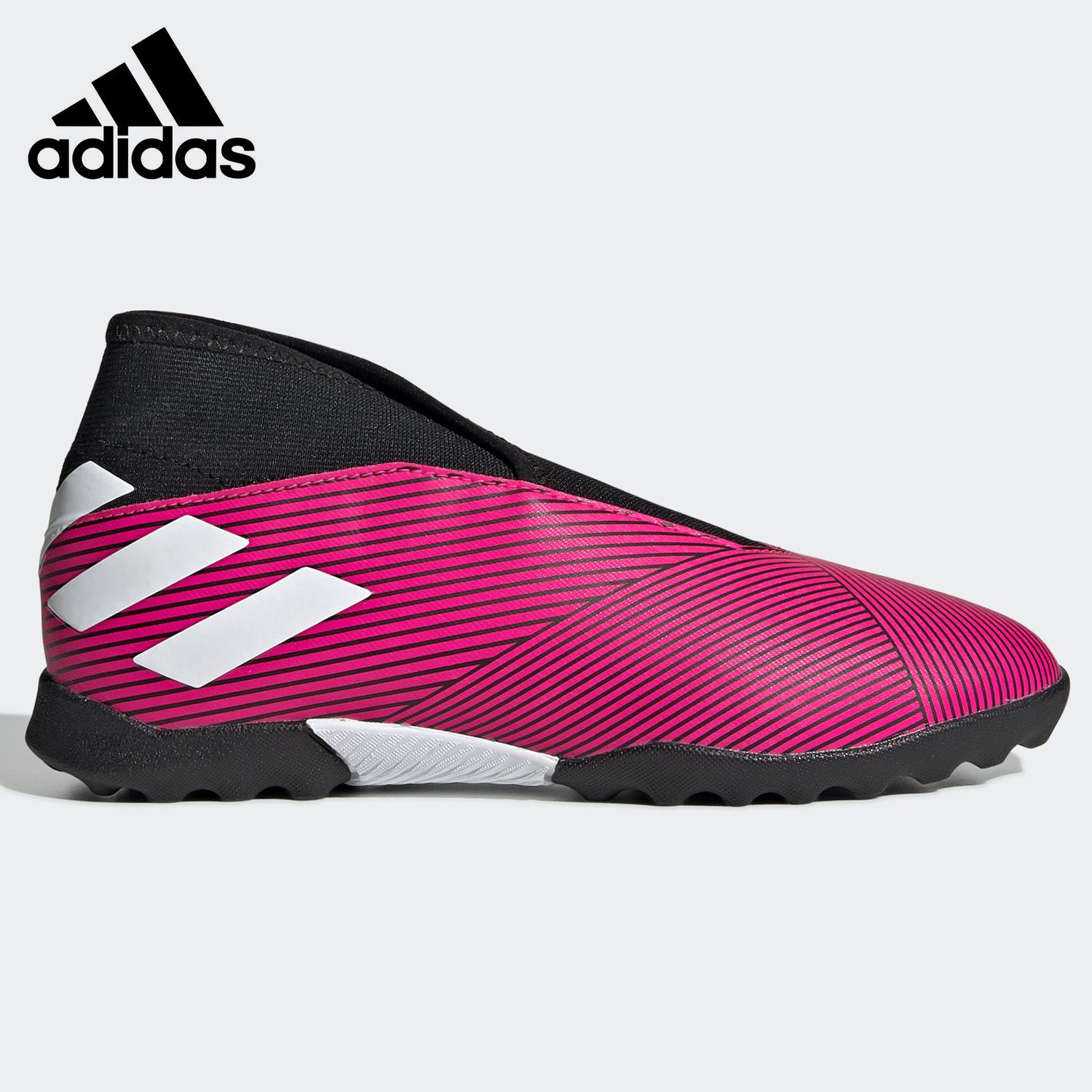 Adidas/阿迪达斯正品19.3 碎钉无鞋带儿童女款人草足球鞋EF8849