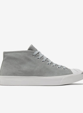 Converse匡威 Jack Purcell 中帮灰色翻毛皮男女款开口笑 169443C