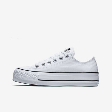 Converse匡威 女鞋All Star松糕厚底小白鞋低帮增高帆布鞋560251C