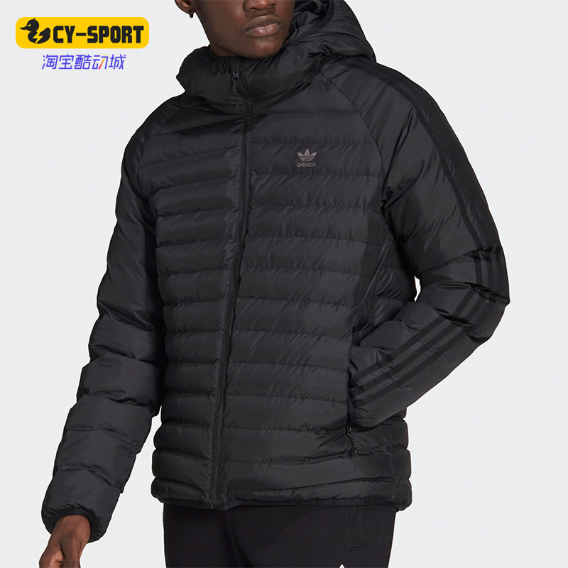 阿迪三叶草冬季短款男子运动棉服