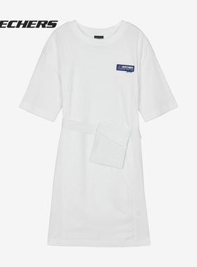 Skechers/斯凯奇正品夏季女子时尚简约短袖连衣裙 L221W160