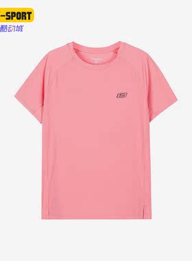 Skechers/斯凯奇正品女童透气圆领针织短袖T恤衫P223G048-0392