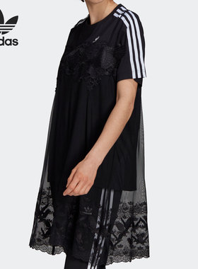 Adidas/阿迪达斯正品三叶草夏运动休闲女子连衣裙T恤 H59018