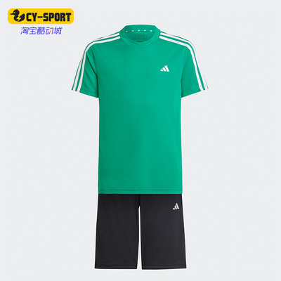 大童款休闲短袖套装阿迪达斯正品