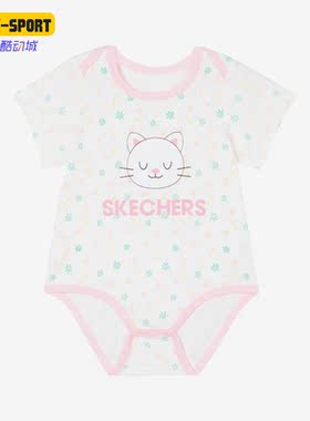 Skechers/斯凯奇正品夏季女童休闲透气运动针织连体衣L222G155