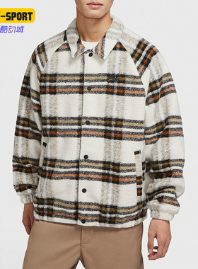 Nike/耐克正品运动休闲绒面男子长袖格子衬衫翻领外套 DR6862-104