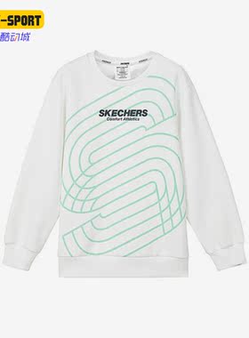 Skechers/斯凯奇正品大童简约时尚运动针织长袖圆领卫衣 P323B035
