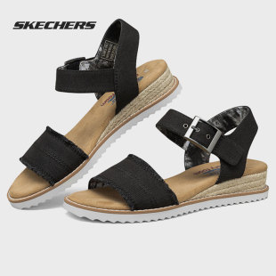 Skechers/斯凯奇新款女子低跟时尚休闲鞋坡跟凉鞋 113541