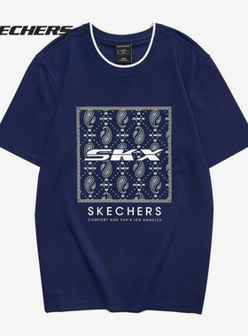 Skechers/斯凯奇正品夏季新款男子透气舒适短袖T恤 L221M154