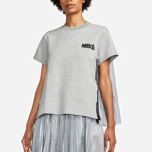 Nike/耐克正品Sacai联名女子时尚休闲透气运动短袖T恤CZ4690-063