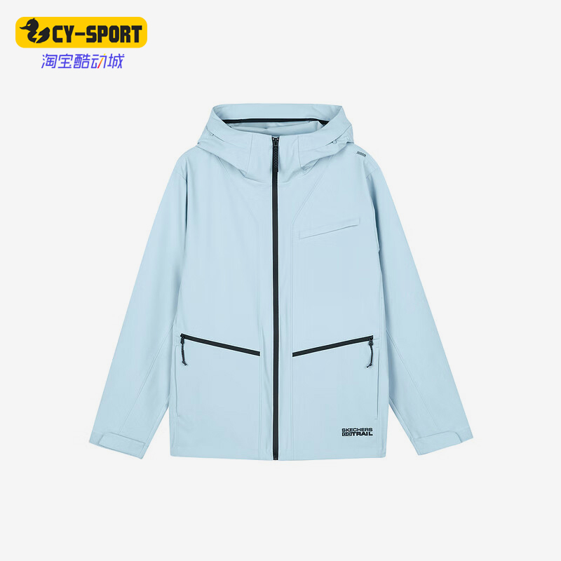 斯凯奇男士拉链梭织连帽外套