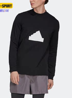 Adidas/阿迪达斯正品秋冬男子运动休闲舒适印花长袖T恤HG2058