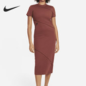 新款 夏季 女子休闲长款 短袖 231 Nike 连衣裙CZ9355 耐克正品
