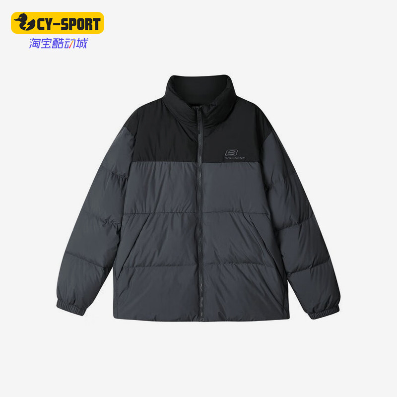 Skechers/斯凯奇正品新款男女时梭织短款运动羽绒服