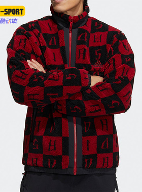 Adidas/阿迪达斯正品时尚双面可穿男子摇粒绒保暖针织外套 H39241