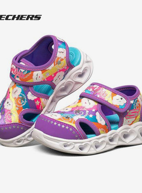 Skechers/斯凯奇正品新款夏季儿童魔术贴休闲运动凉鞋302977N