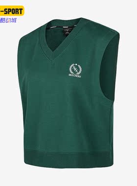 Skechers/斯凯奇正品女子新款V领复古针织背心马甲P423W046-02A2