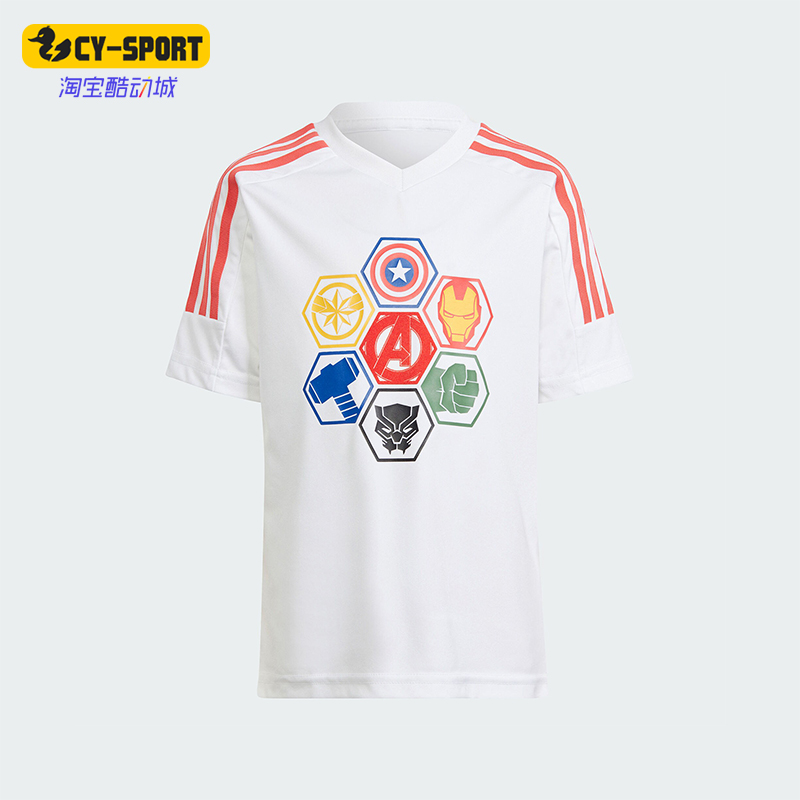 阿迪达斯小童印花休闲短袖T恤