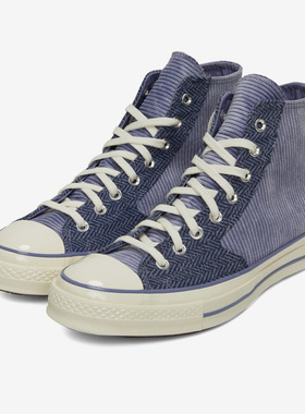 Converse匡威正品1970S紫色灯芯绒拼接复古高帮男女帆布鞋172495C