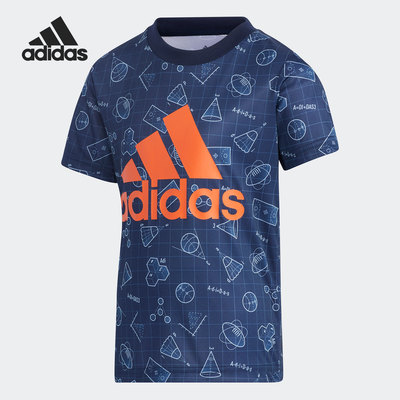 阿迪达斯小童足球短袖圆领运动恤