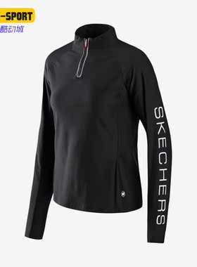 Skechers/斯凯奇正品秋冬新款女子运动休闲半拉链长袖T恤P422W009