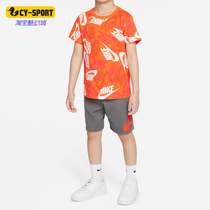 耐克正品小童短袖短裤套装运动