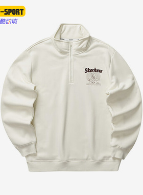 Skechers/斯凯奇正品秋季男女同款立领情侣时尚卫衣P423U015-00NA