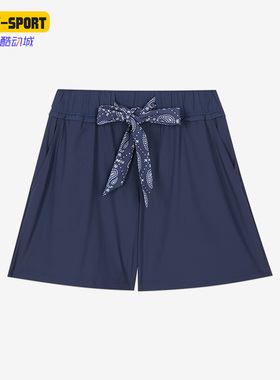 Skechers/斯凯奇正品休闲女子透气系带舒适针织短裤L221W181-007D