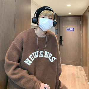 1014A*KS005*冬季毛衣男ins潮牌加厚圆领针织衫新款线衣P70限价89图片