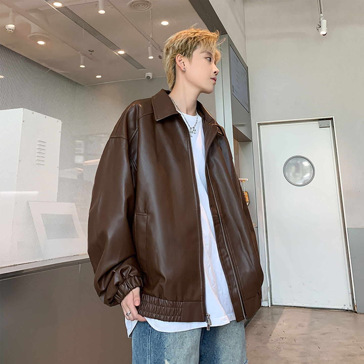 502-2-JK037-P108现货皮衣外套男秋季美式高街宽松休闲夹克控148，男装夹克，星座502-2（原1014A）