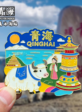 青海金属冰箱贴磁吸创意文创立体旅游纪念品青海湖茶卡盐湖伴手礼