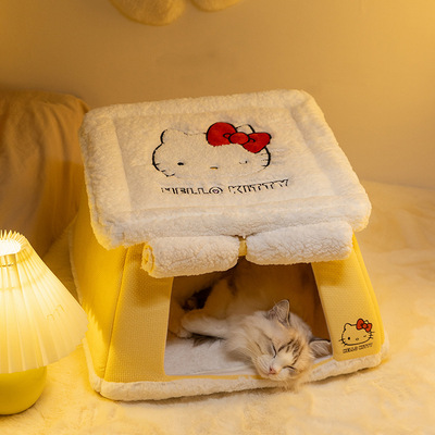 猫窝冬季联名款猫咪加热窝房子