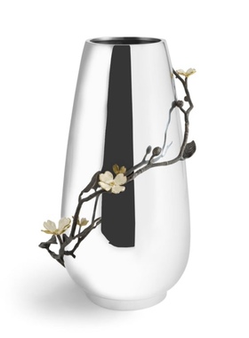 【官方授权】美国Michael Aram Dogwood山茱萸超大号花瓶银色摆件