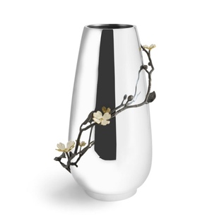 【官方授权】美国Michael Aram Dogwood山茱萸超大号花瓶银色摆件